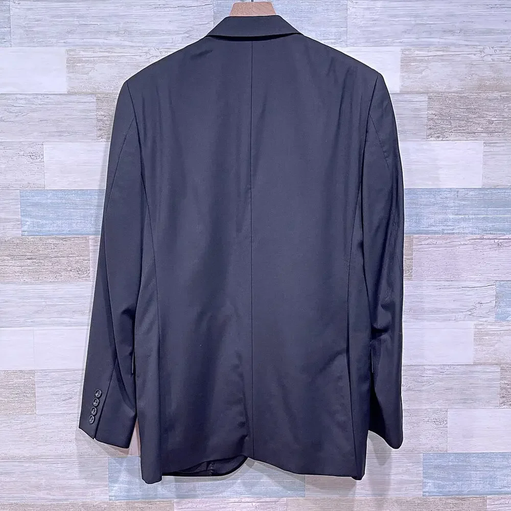 J CREW Peak Lapel Ludlow Jacket Black Super 120s Wool Mens 38R 38 Regular